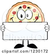 Poster, Art Print Of Pizza Pie Mascot Holding A Sign