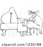 Poster, Art Print Of Black And White Pianist Moose Playing Music