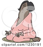 Clipart Of A Black Woman Meditating In The Lotus Pose Royalty Free Vector Illustration