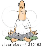 Clipart Of A White Man Meditating In The Lotus Pose Royalty Free Vector Illustration