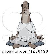 Clipart Of A Black Man Meditating In The Lotus Pose Royalty Free Vector Illustration by djart