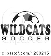 Clipart Of A Black And White Ball And WILDCATS SOCCER Team Text Royalty Free Vector Illustration