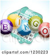 3d Colorful Bingo Balls And Cards