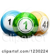 Clipart Of 3D Colored And Shamrock Bingo Or Lottery Balls Royalty Free Vector Illustration