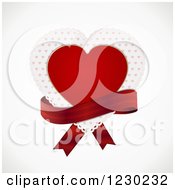 Red Heart And Doily With A Ribbon On Off White