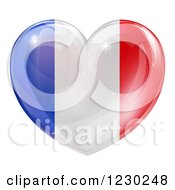 3d Reflective French Flag Heart