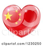 3d Reflective Chinese Flag Heart