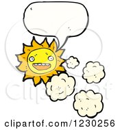 Clipart Of A Talking Sun Royalty Free Vector Illustration by lineartestpilot