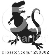Poster, Art Print Of Black Silhouetted Vicious T Rex