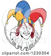 Clipart Of A Joker In A Circle Royalty Free Vector Illustration by Frisko
