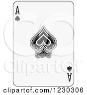 Poster, Art Print Of Black And White Ace Of Spades Playing Card