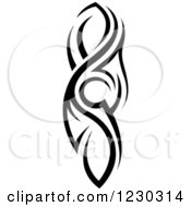 Clipart Of A Black And White Tribal Tattoo Design 5 Royalty Free Vector Illustration