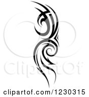 Clipart Of A Black And White Tribal Tattoo Design 6 Royalty Free Vector Illustration