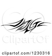 Clipart Of A Black And White Tribal Tattoo Design 7 Royalty Free Vector Illustration
