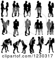 Poster, Art Print Of Black Silhouetted Couples
