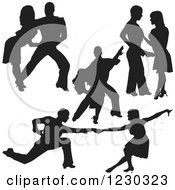 Poster, Art Print Of Black Silhouetted Latin Dance Couples 9