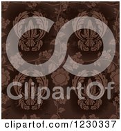 Clipart Of A Distressed Brown Floral Pattern Royalty Free Vector Illustration