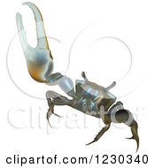 Clipart Of A Fiddler Crab Royalty Free Vector Illustration
