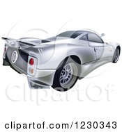 Clipart Of A Silver Pagani Zonda C12S Sports Car Royalty Free Vector Illustration by dero