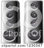 Clipart Of Computer Speakers Royalty Free Vector Illustration by dero