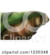 Clipart Of A Grassy Cliff Royalty Free Vector Illustration