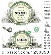 Poster, Art Print Of Money Themed Labels And Numbers With Sample Text