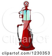 Poster, Art Print Of Red Old Fashioned Gas Pump