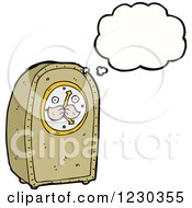 Clipart Of A Thinking Clock Royalty Free Vector Illustration
