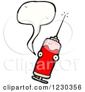 Clipart Of A Talking Syringe Royalty Free Vector Illustration by lineartestpilot
