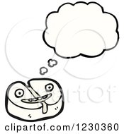 Clipart Of A Thinking Pill Royalty Free Vector Illustration