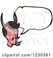 Clipart Of A Talking Devil Man Royalty Free Vector Illustration by lineartestpilot