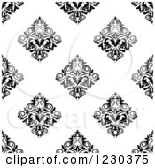 Poster, Art Print Of Seamless Black And White Arabesque Damask Background Pattern 8
