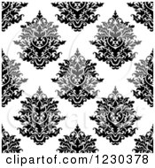 Seamless Black And White Arabesque Damask Background Pattern 6