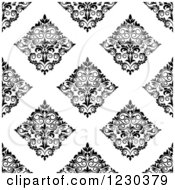 Poster, Art Print Of Seamless Black And White Arabesque Damask Background Pattern 4