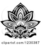 Black And White Henna Lotus Flower 3