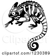 Poster, Art Print Of Black And White Chameleon Lizard 2