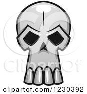 Clipart Of A Grayscale Monster Skull 15 Royalty Free Vector Illustration