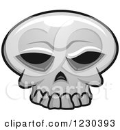 Clipart Of A Grayscale Monster Skull 16 Royalty Free Vector Illustration