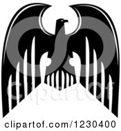 Clipart Of A Black And White Heraldic Eagle 13 Royalty Free Vector Illustration