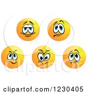 Poster, Art Print Of Round Yellow Smiley Face Emoticons In Different Moods 2