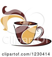 Poster, Art Print Of Tan And Brown Hot Steamy Coffee Cup 8