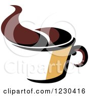 Poster, Art Print Of Tan And Brown Hot Steamy Coffee Cup 3