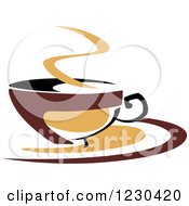 Poster, Art Print Of Tan And Brown Hot Steamy Coffee Cup 9