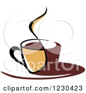 Poster, Art Print Of Tan And Brown Hot Steamy Coffee Cup 2