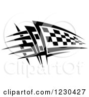 Clipart Of A Black And White Checkered Tribal Racing Flag 9 Royalty Free Vector Illustration