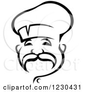 Clipart Of A Happy Black And White Male Chef Wearing A Toque Hat 14 Royalty Free Vector Illustration
