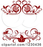 Clipart Of A Dark Red Ornate Frame Royalty Free Vector Illustration