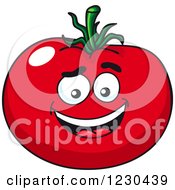 Clipart Of A Happy Tomato Royalty Free Vector Illustration