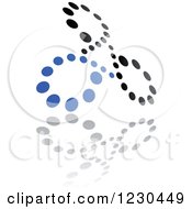 Clipart Of A Blue And Black Logo Of Dots Forming Rings Royalty Free Vector Illustration