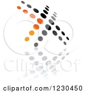 Poster, Art Print Of Black And Orange Logo Of Dots Forming An X